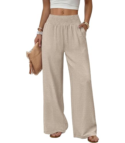 新品salsation relaxed wide leg pants(ポルソS) Sampeel Linen Pants Women Spring Vacation Outfits Palazzo Work